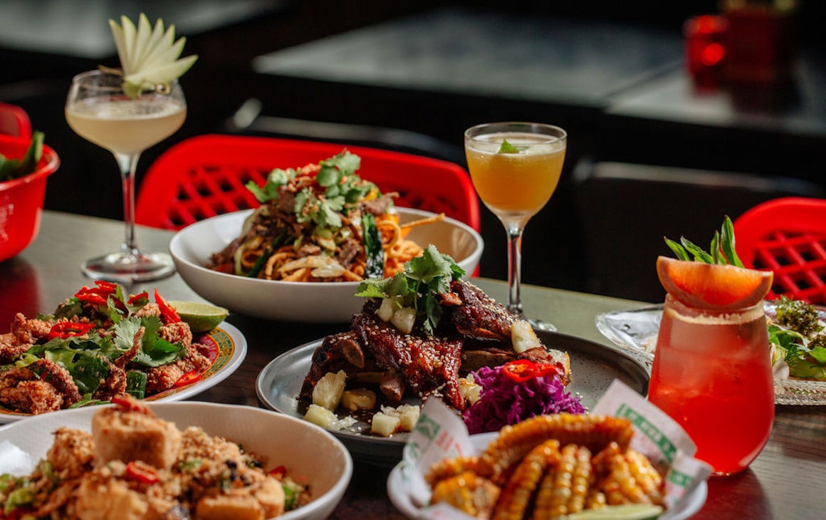 Asian inspired dishes and cocktails